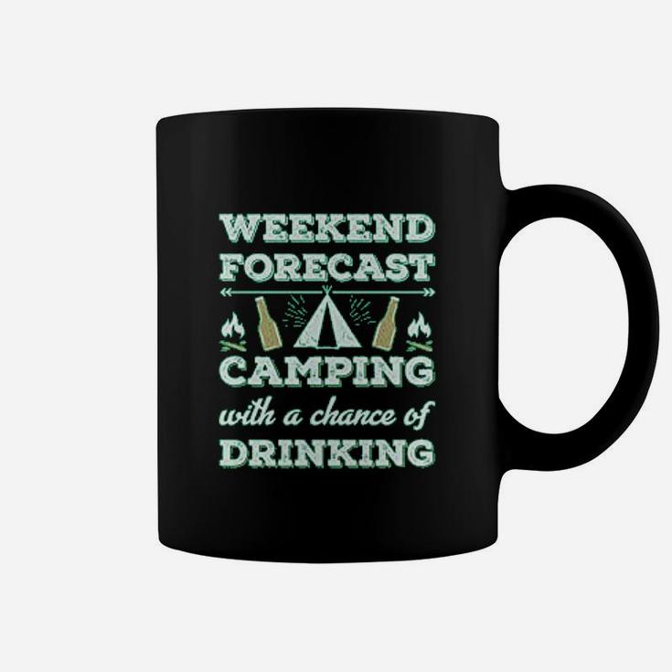 Weekend Forecast Camping Drinking Funny Camping Gift Coffee Mug