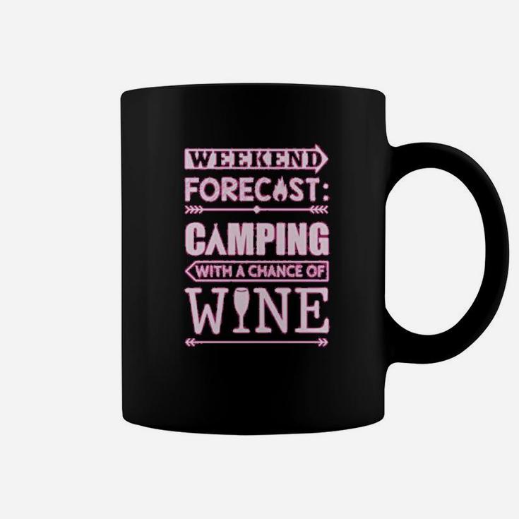 Weekend Forecast Camping With Wine Funny Camping Coffee Mug