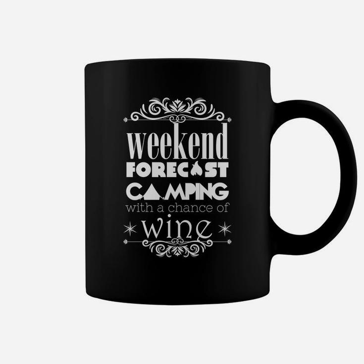 Weekend Forecast Camping With Wine Funny Coffee Mug