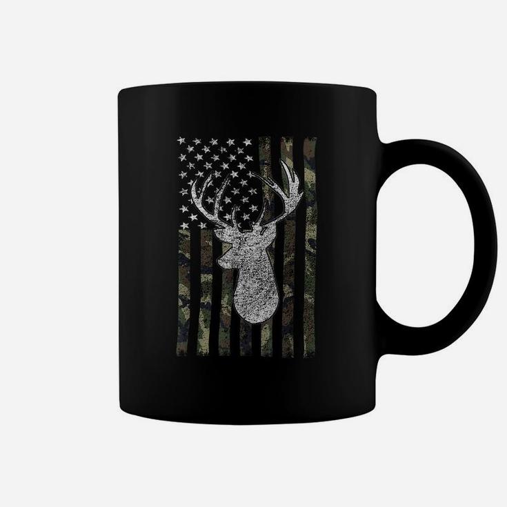 Whitetail Buck Deer Hunting American Camouflage Usa Flag Coffee Mug