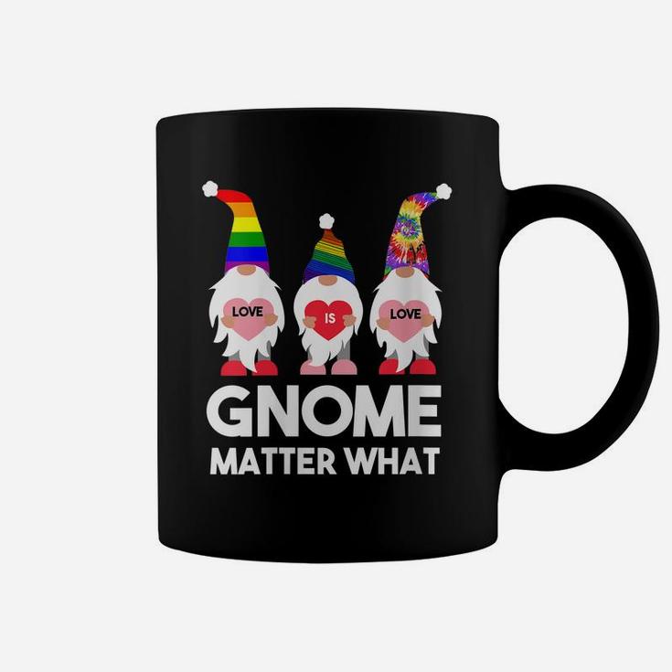 Womens Gay Pride Gnome Rainbow Heart Pink LGBTQ Stuff Love Is Love Coffee Mug