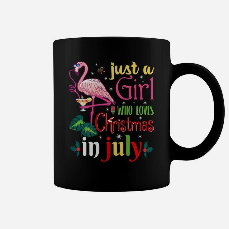 Womens Just A Girl Who Loves Christmas In July Shirt Girls Gifts Coffee Mug