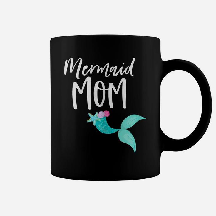 Womens Mama Birthday Party Outfit Dad Mommy Girl Mermaid Mom Shirt Coffee Mug