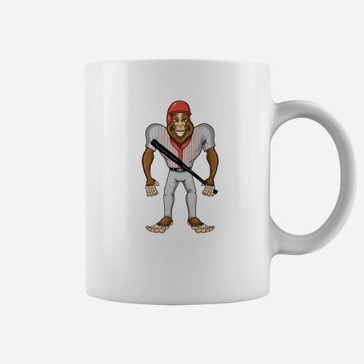 Baseball Batter Bigfoot Gift For Baseball Fans Coffee Mug