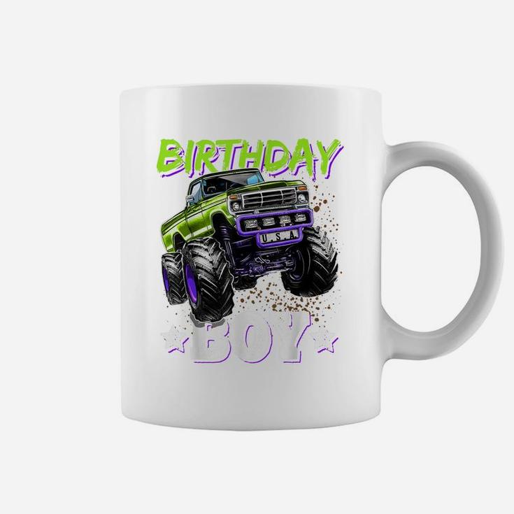 Birthday Boy Monster Truck Birthday Party Gift For Boys Kids Coffee Mug