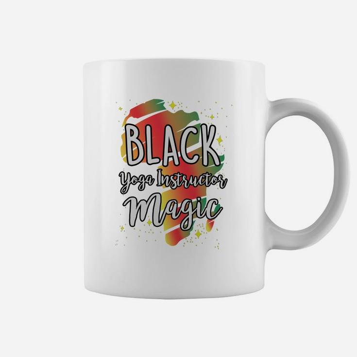 Black History Month Black Yoga Instructor Magic Proud African Job Title Coffee Mug