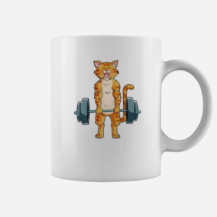 Cat Deadlift Powerlifting Gym Lifting Weights Tee Coffee Mug
