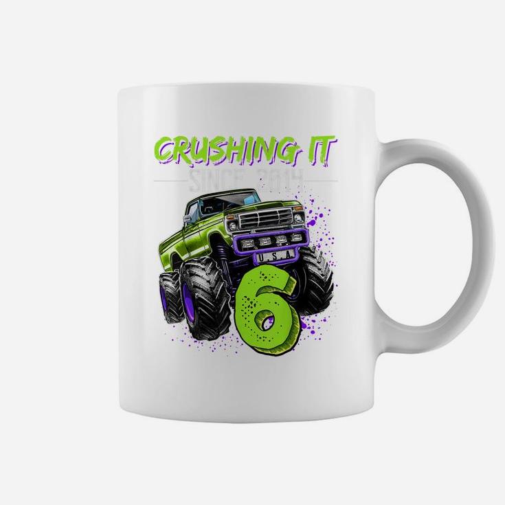 Crushing It Since 2014 6Th Birthday Monster Truck Gift Boys Coffee Mug