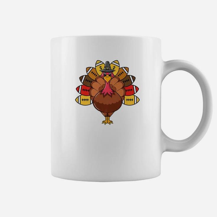 Cute Pilgrim Football Turkey Funny Thanksgiving Coffee Mug