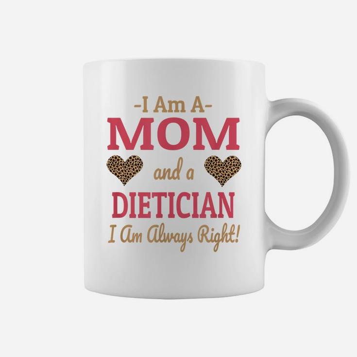 Dietician Mom Leopard Print Hearts Cute Funny Saying Gift Coffee Mug