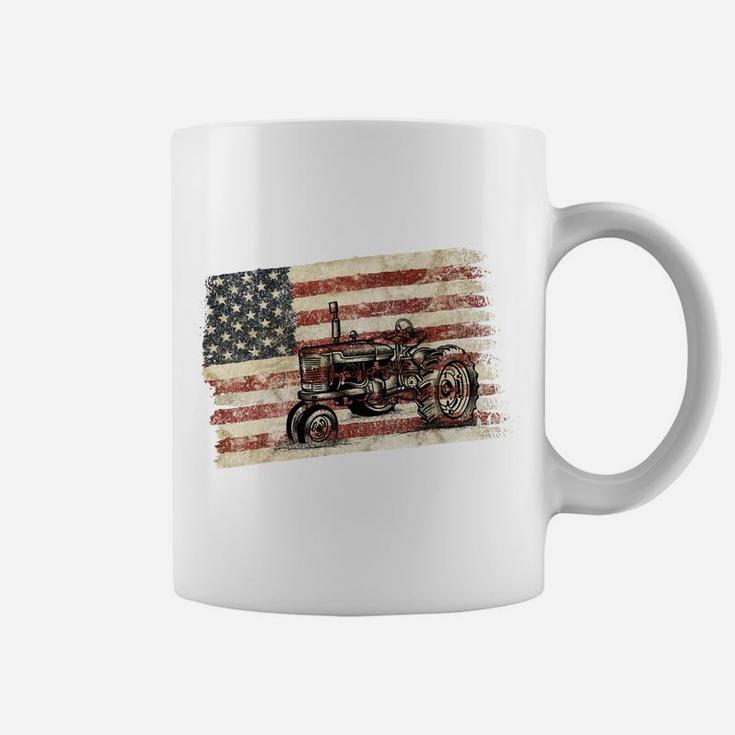 Farming Patriotic American Usa Flag Antique Tractor Sweatshirt Coffee Mug