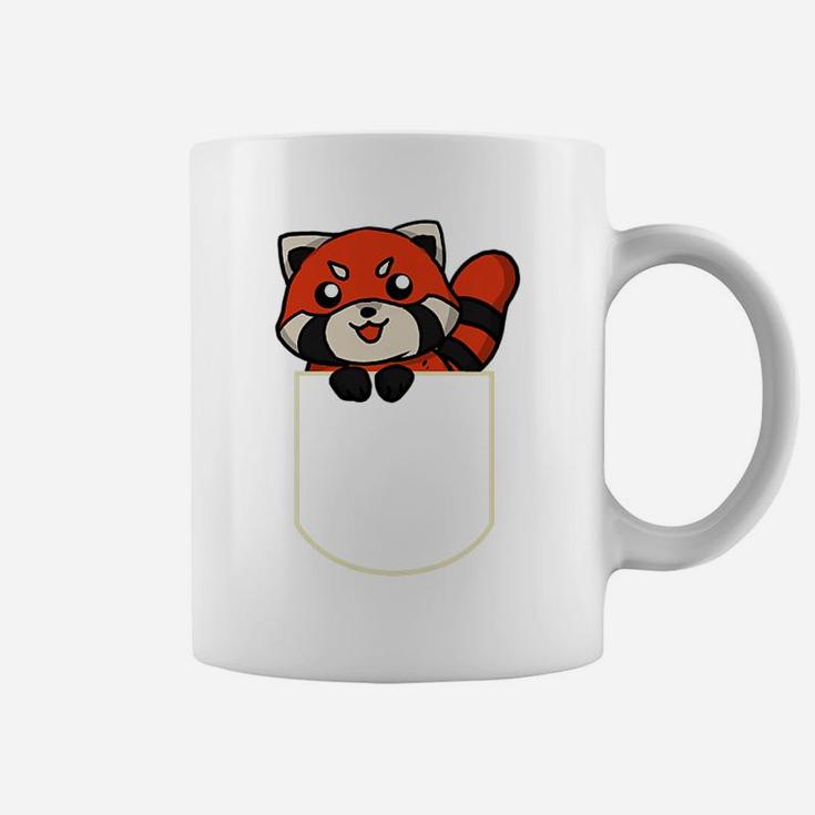 Funny Red Panda Bear In The Pocket Gift Red Panda Pocket Coffee Mug