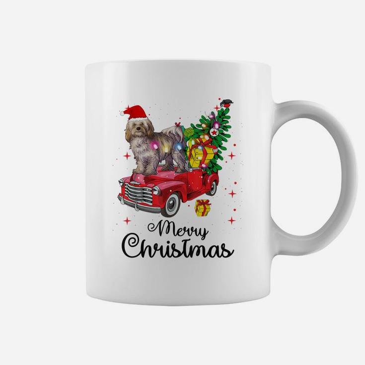 Havanese Rides Red Truck Christmas Pajama Coffee Mug