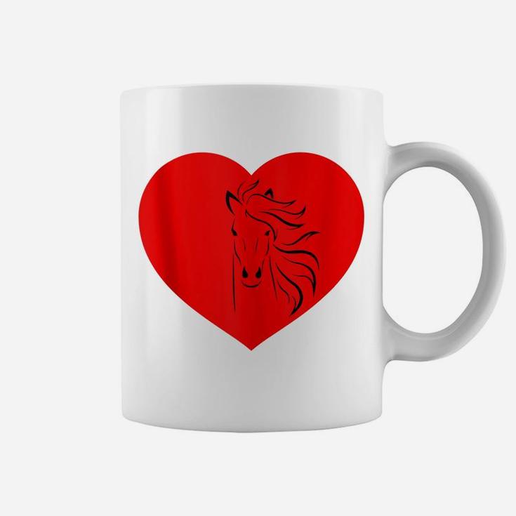 I Love Horses Red Heart Stable Girl Horse Groom Owner Lover Coffee Mug