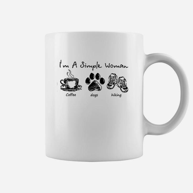 I'm A Simple Woman With Coffee Dogs And Hiking Coffee Mug