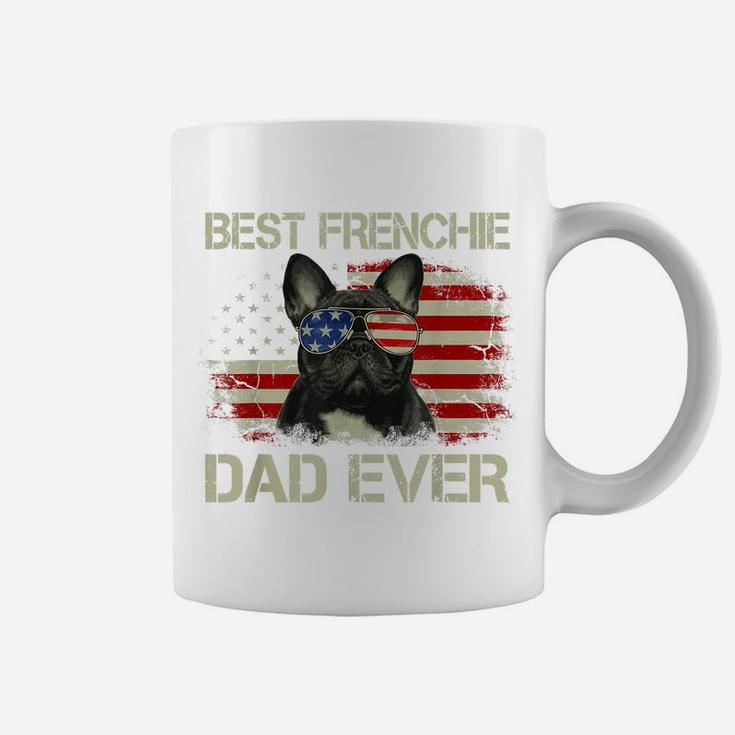 Mens Best Frenchie Dad Ever Tshirt Bulldog American Flag Gift Coffee Mug