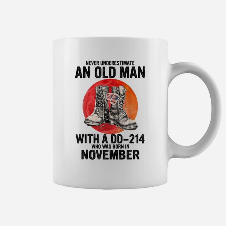 Mens Dad Grandpa Dd214 Born In November Veteran Old Man Birthday Coffee Mug
