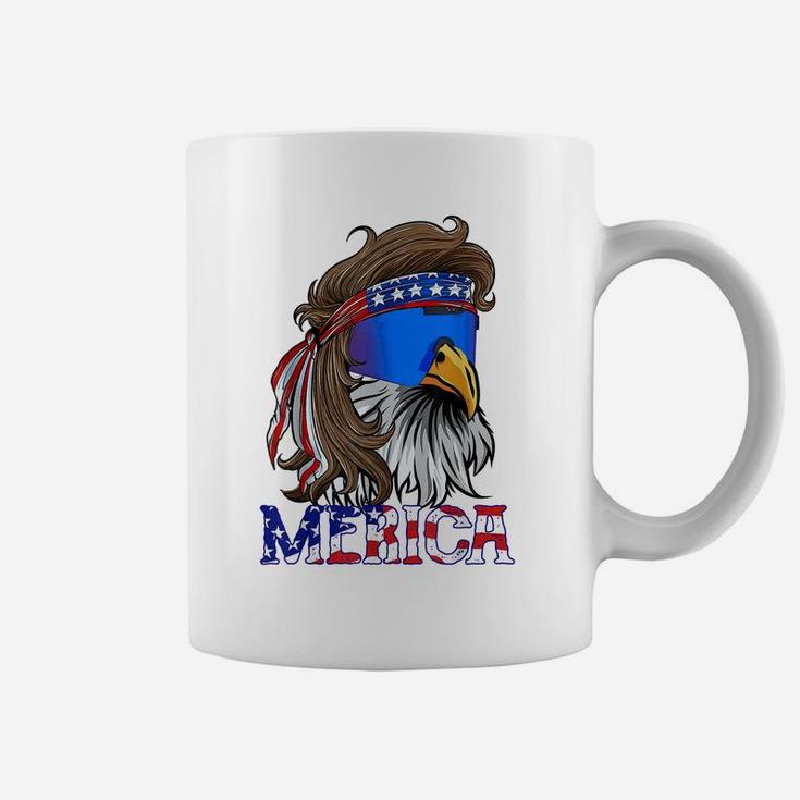 Mens Merica Eagle Mullet Shirt American Flag Usa Men 4Th Of July Coffee Mug