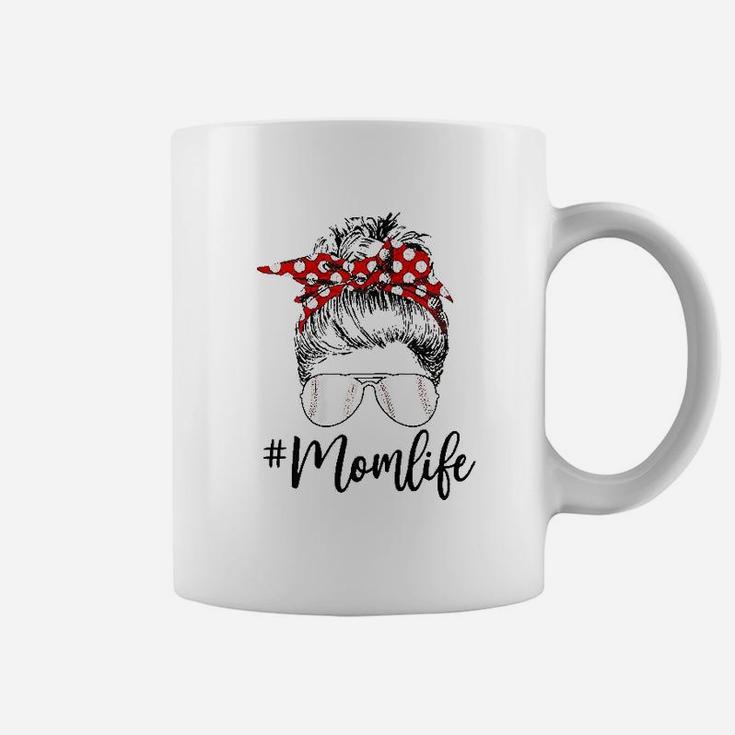 Mom Life Softball Baseball Mothers Day Messy Bun Coffee Mug