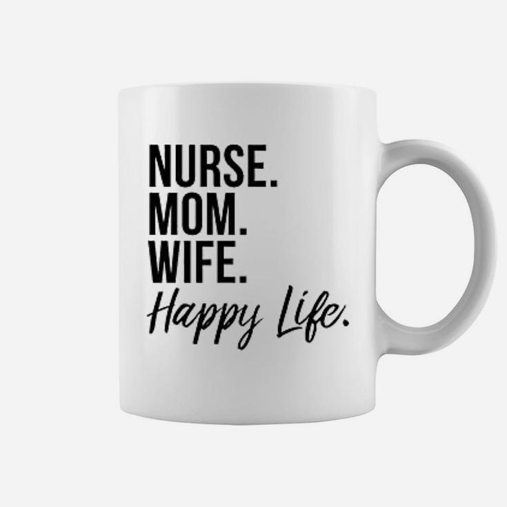 Nurse Mom Wife Happy Life Baseball Mothers Day Coffee Mug