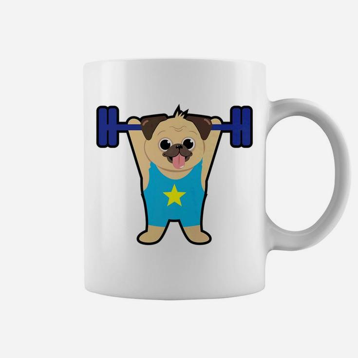Pug Weight Lifting Funny Dog Lover Workout Fitness Gym Coffee Mug
