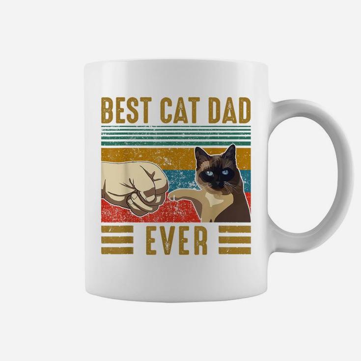 Retro Vintage Best Cat Dad Ever Fathers Day Siamese Cat Gift Coffee Mug