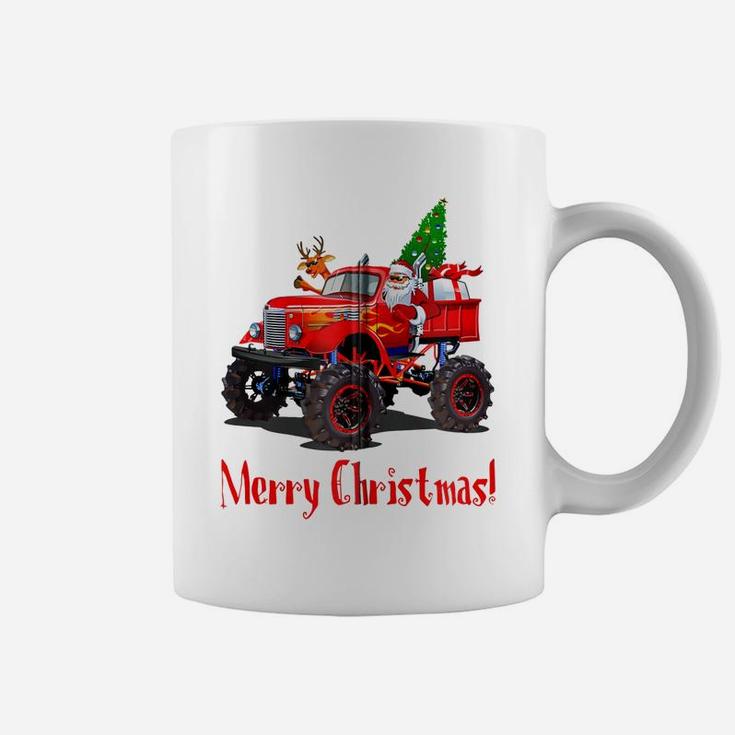 Santa Rudolph Monster Truck Men Guy Boys Teen Kid Youth Gift Zip Hoodie Coffee Mug