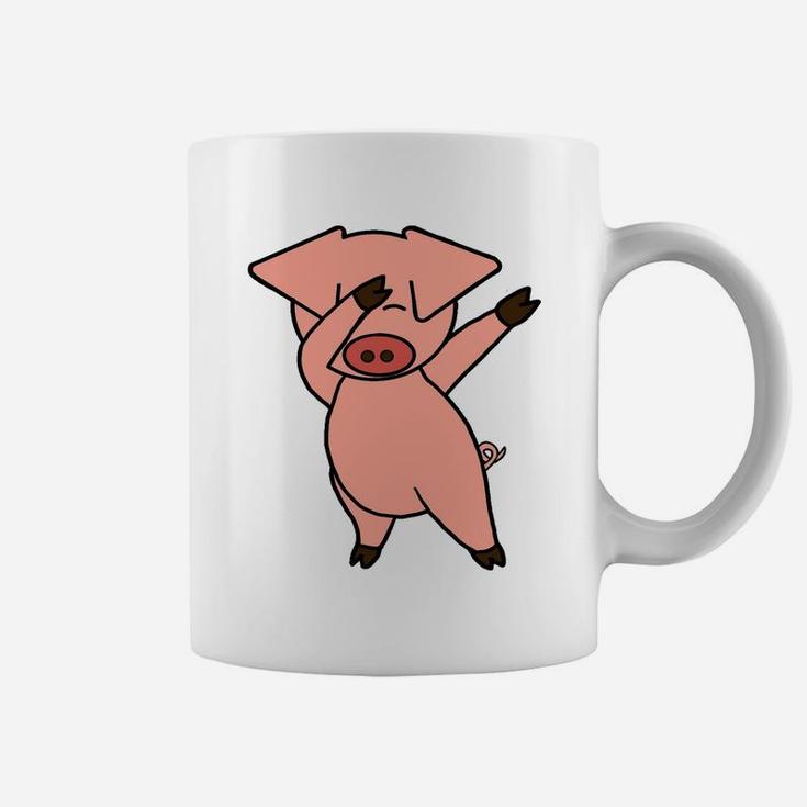 Southerndesigntees Funny Dab Dancing Pink Pig Coffee Mug