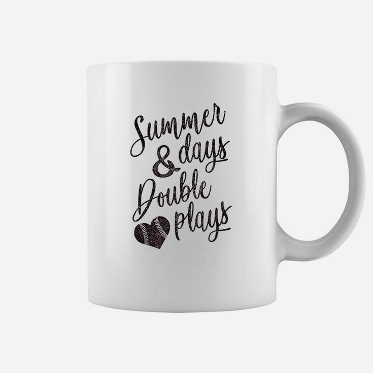 Summer Days Double Plays Baseball Softball Mom Coffee Mug