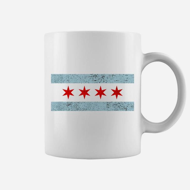 Sweet Vintage Retro Chicago Flag Red Six Pointed Stars Coffee Mug