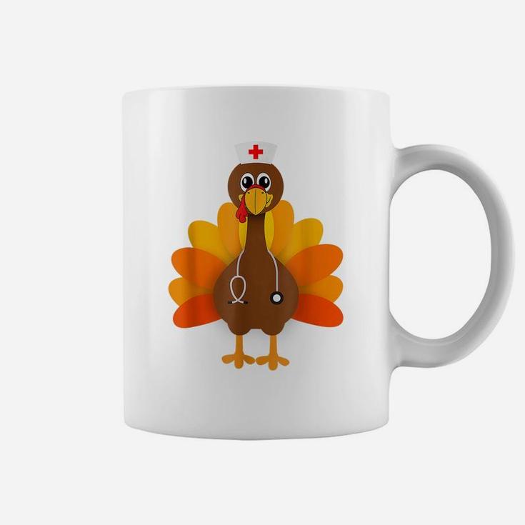 Thanksgiving Scrub Tops Women Turkey Nurse Holiday Nursing Coffee Mug