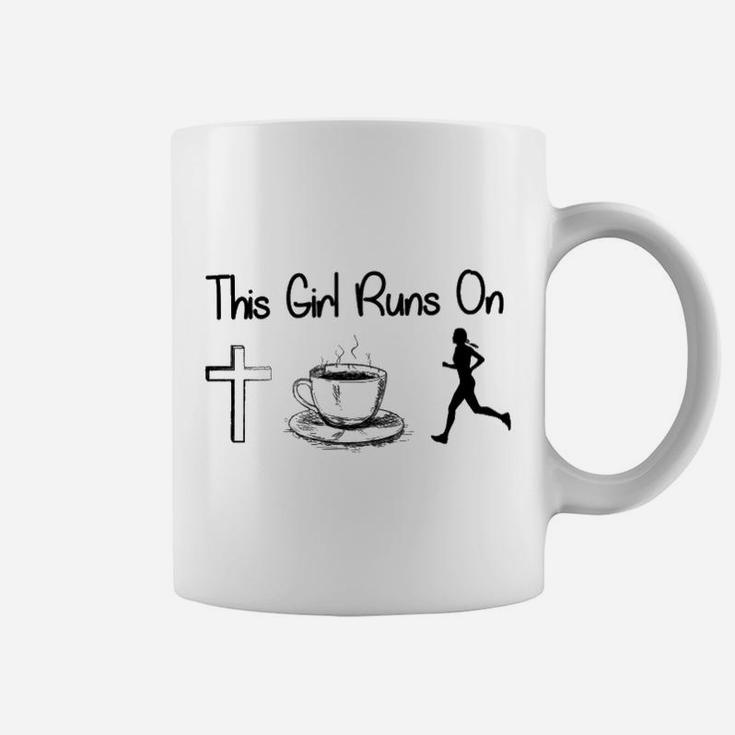 This Girl Runs On Jesus - Coffee And Running Coffee Mug
