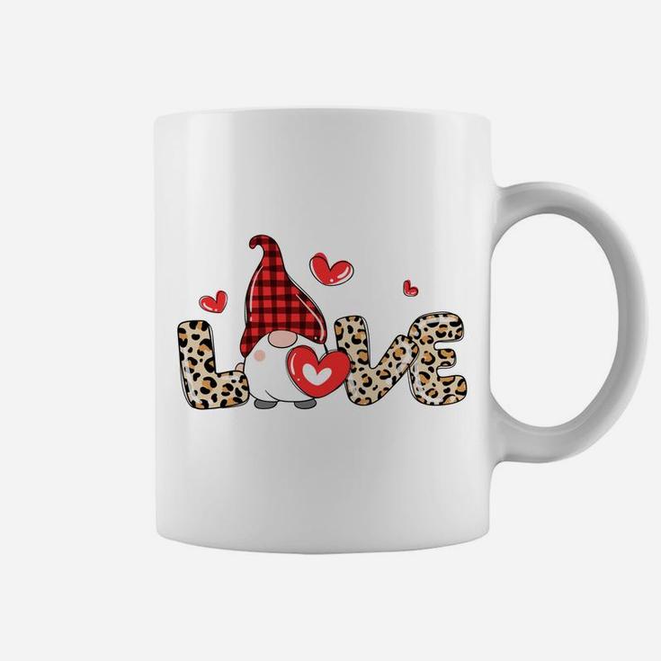 Valentine Gnome Cheetah Heart Valentine's Day Gnome Love Coffee Mug