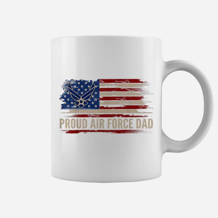 Vintage Proud Air Force Dad American Flag Veteran Gift Coffee Mug