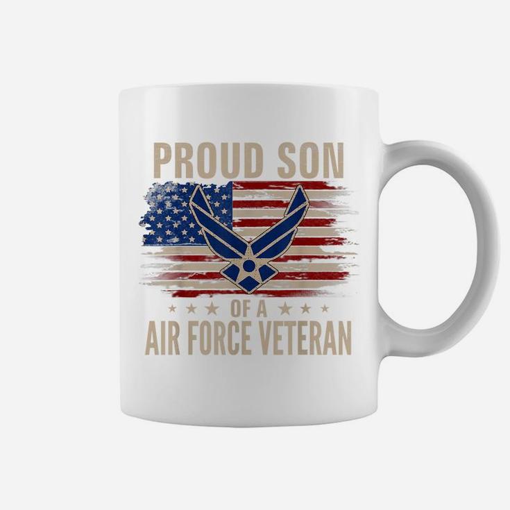 Vintage Proud Son Of A Air Force Veteran American Flag Coffee Mug