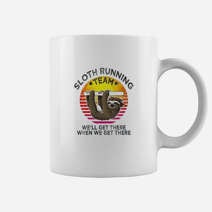 Vintage Sloth Running Team We'll Get There When We Get There Coffee Mug