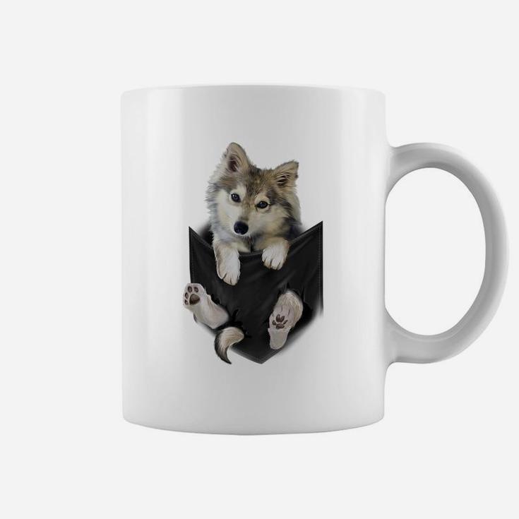 Wolf White Pup In Pocket  Wolves Tee Shirt Gifts Coffee Mug