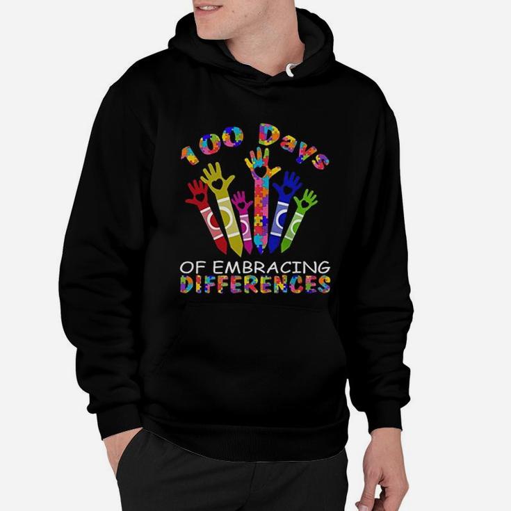 100 Days Of Embracing Differences Crayon School Awareness Hoodie