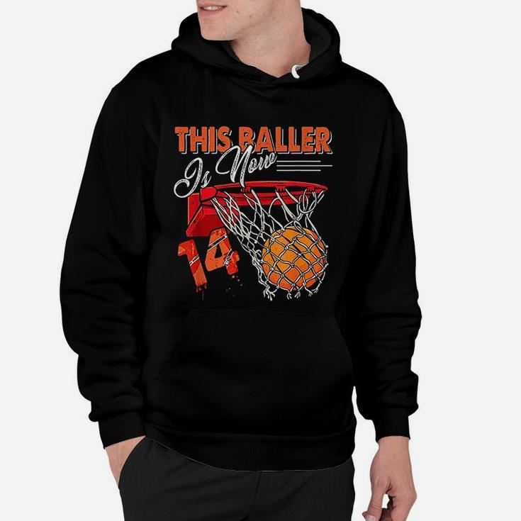 14th Birthday Basketball Funny 14 Years Old Hoodie