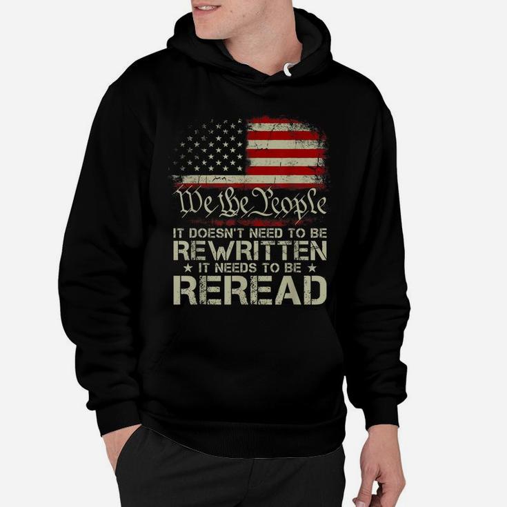 1776 Usa Flag We The People It Doesn't Need To Be Rewritten Hoodie
