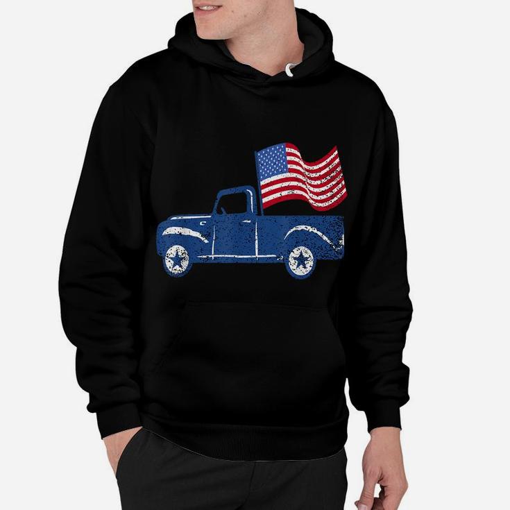 4Th Of July Vintage Truck American Flag Funny Shirt Gift Hoodie