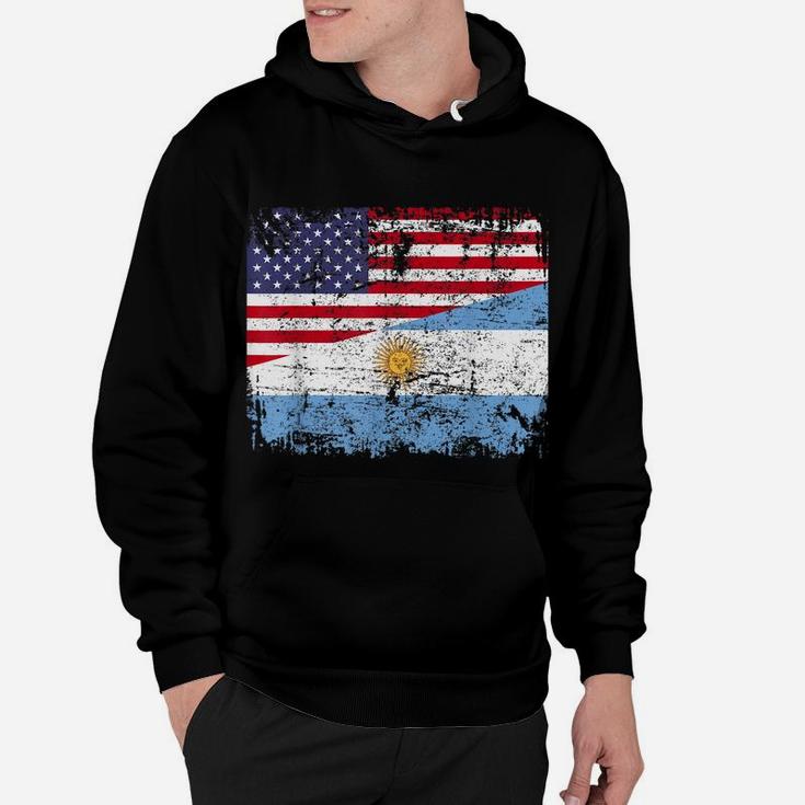 Argentinian Roots | Half American Flag | Usa Argentina Flag Hoodie