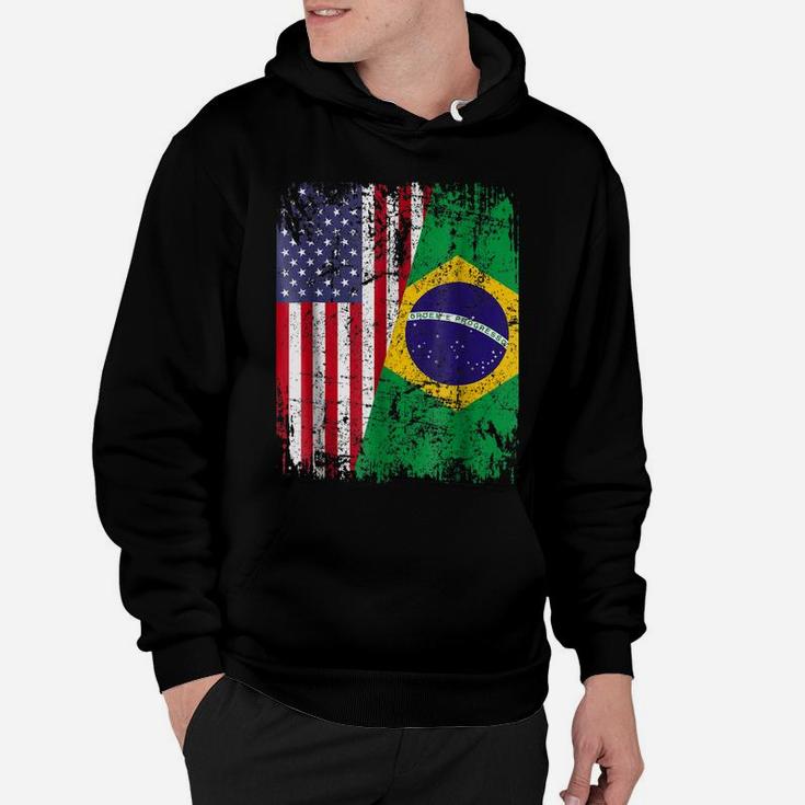 Brazilian Roots Tshirt | Half American Flag | Brazil Shirt Hoodie