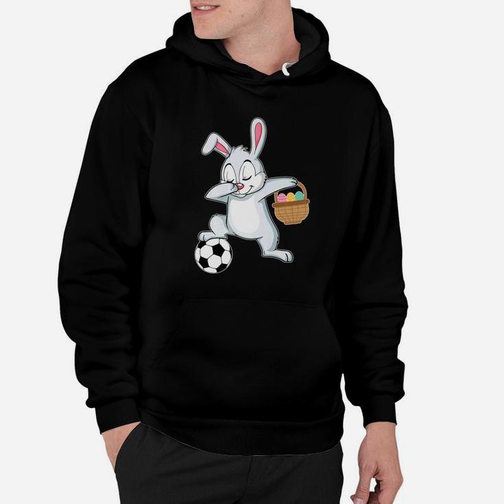 Bunny Rabbit With Easter Eggs Dabbing Playing Soccer Hoodie