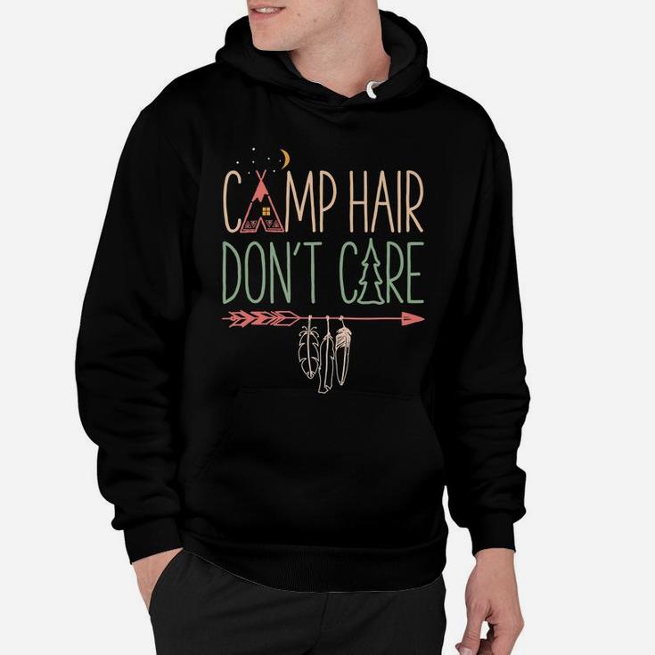 Camp Hair Don't Care Funny Camping Outdoor Camper Women Hoodie