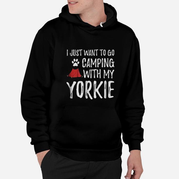 Camping Yorkie For Funny Dog Mom Or Dog Dad Camper Hoodie