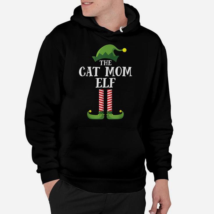 Cat Mom Elf Matching Family Group Christmas Party Pajama Hoodie