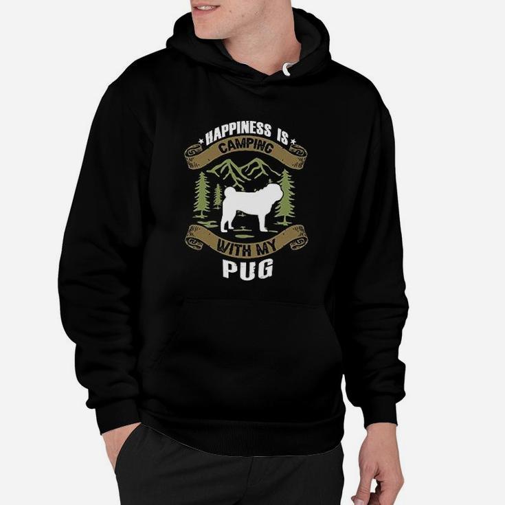 Christmas Time Gift Store Camping With Pug Camp Lover Camping And Dogs Hoodie
