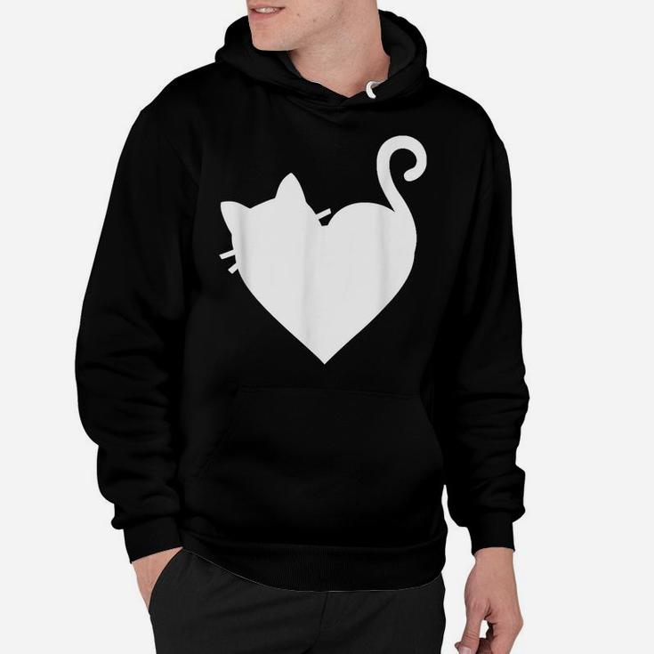 Cute Cat Heart  Mens & Womens 5 Colors - White Hoodie
