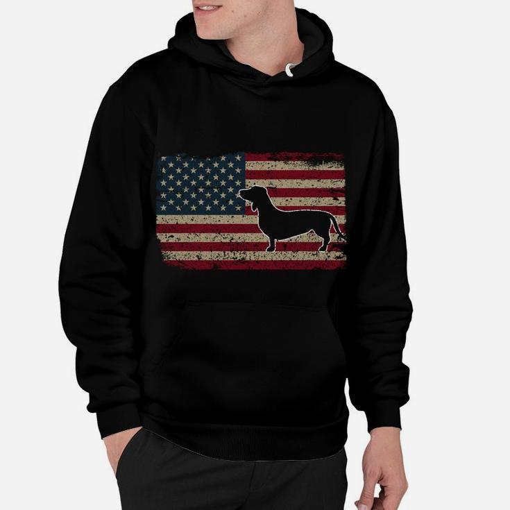 Dachshund America Flag Patriotic Weiner Dog Gift Sweatshirt Hoodie